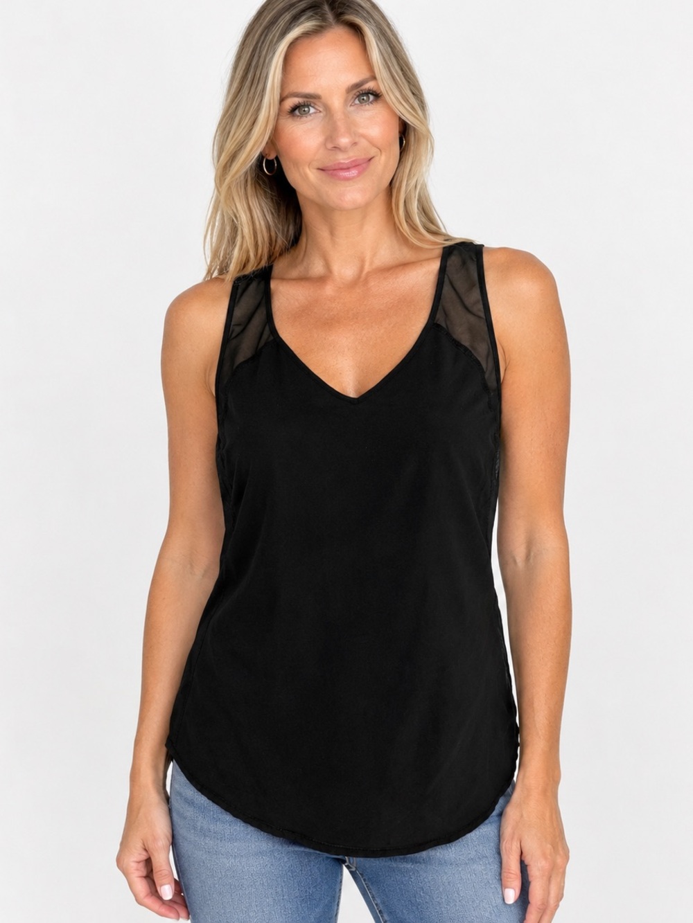 Lululemon Sculpt Tank II Black Mesh Cross Back Tank Top Size 6